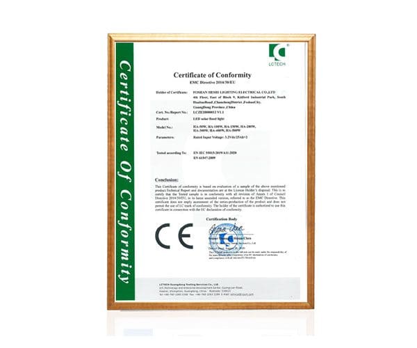 Certificate of Conformity